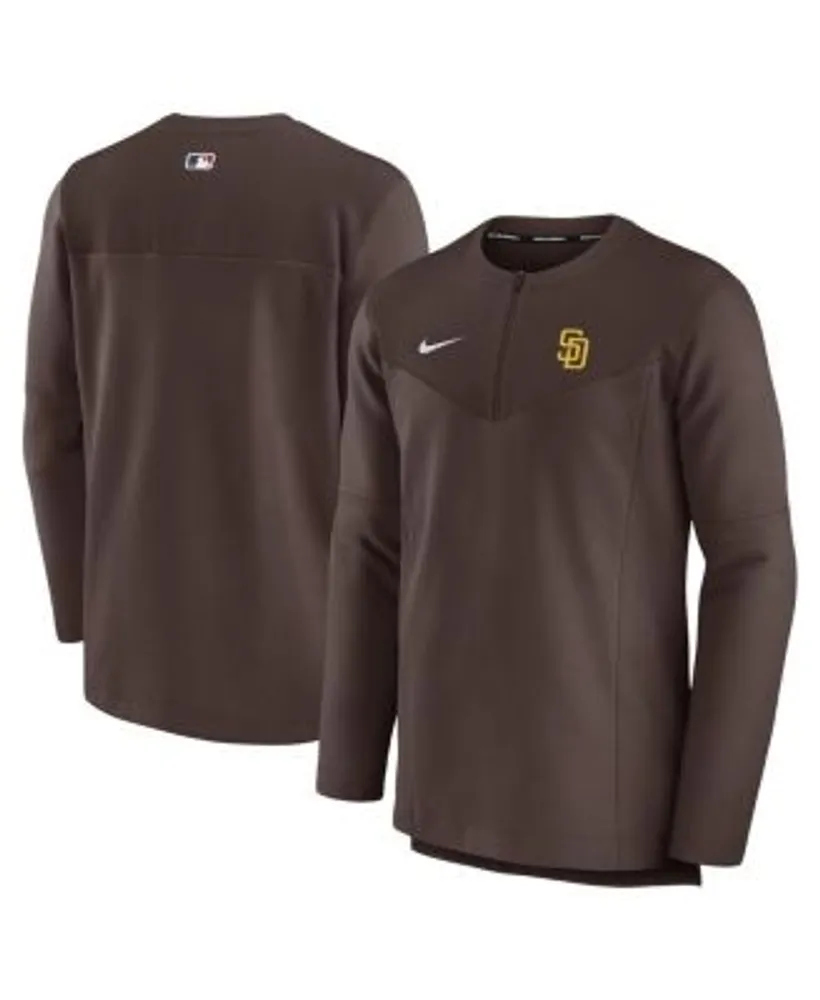 Nike Men's Brown San Diego Padres Authentic Collection Game Time  Performance Half-Zip Top