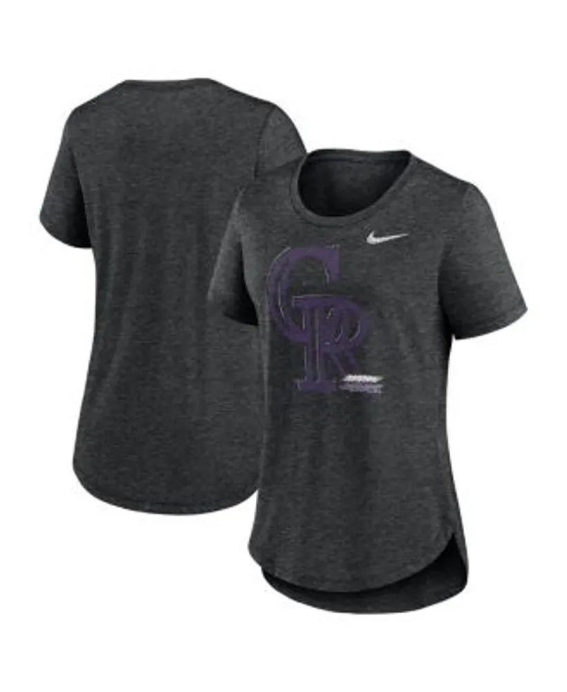 Nike Women's Heather Black Colorado Rockies Touch Tri-Blend T-shirt