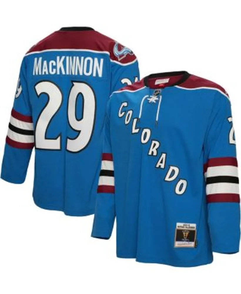Fanatics Men's Nathan MacKinnon Navy Colorado Avalanche Authentic Stack Name Number T-Shirt - Navy
