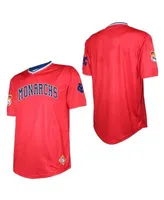 Stitches Men's Red Kansas City Monarchs Sublimated V-Neck Jersey