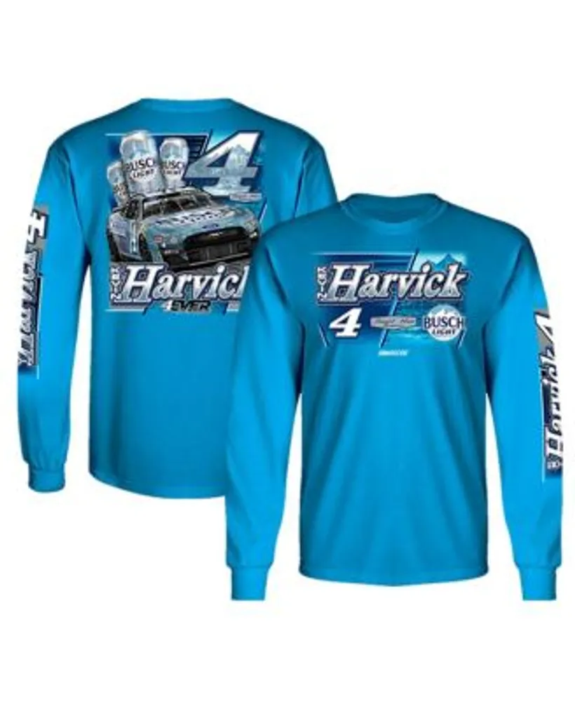 Stewart-Haas Racing Team Collection Mens Light Blue Kevin Harvick 2023 #4 Busch Long Sleeve T-shirt The Shops at Willow Bend