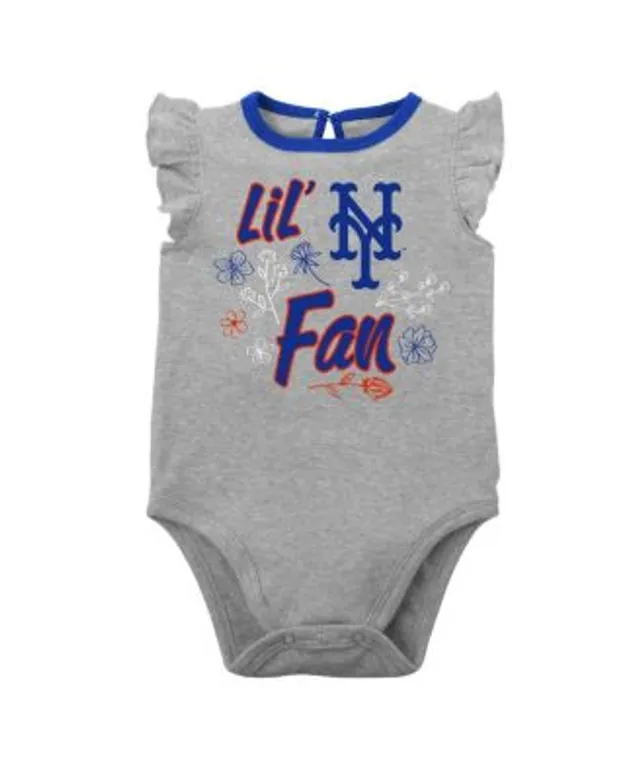 Outerstuff Newborn & Infant New York Mets Royal/Orange/Heathered Gray Game Time Three-Piece Bodysuit Set