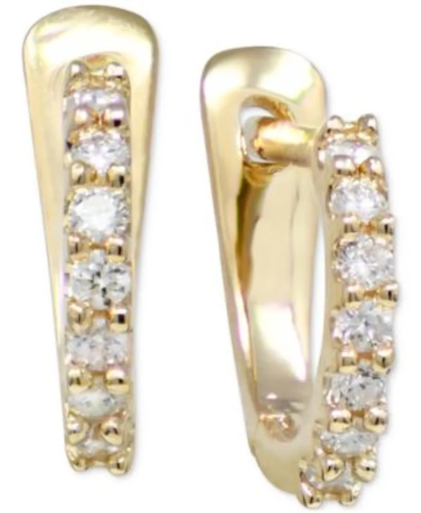 Diamond Small Hoops 14K Yellow Gold