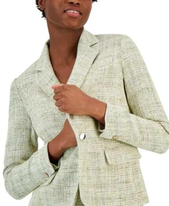 Calvin Klein Women's One-Button Patch Pocket Blazer & Pencil Skirt - Macy's