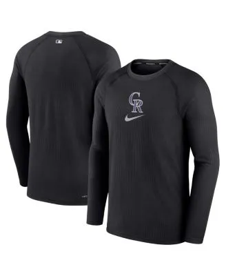 Youth Black/Heathered Gray Colorado Rockies Team Raglan Long