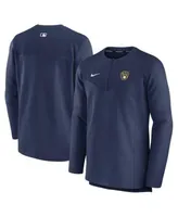 Men's Nike Navy Milwaukee Brewers Authentic Collection Logo Performance Long Sleeve T-Shirt