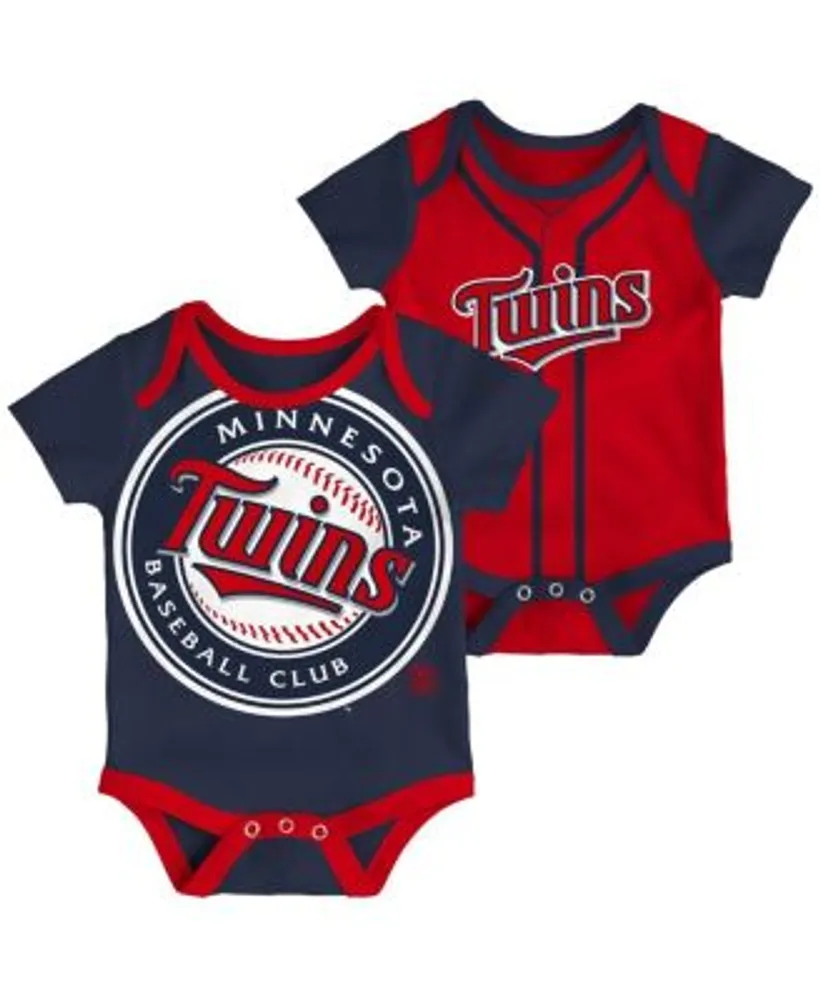 Newborn Navy/Red Cleveland Guardians Double Two-Pack Bodysuit Set