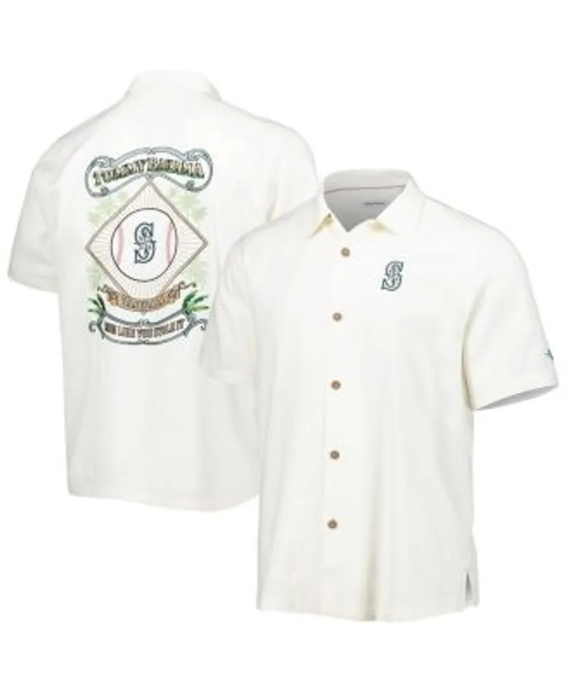 Tommy Bahama Men's Cream Seattle Mariners Baseball Camp Button-Up Shirt
