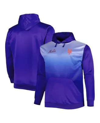 Profile Men's Royal New York Mets Fade Sublimated Fleece Pullover Hoodie