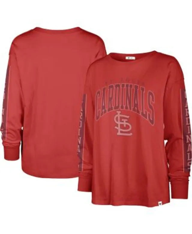 WEAR by Erin Andrews Women's Red St. Louis Cardinals Waffle Henley Long  Sleeve T-shirt