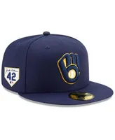 Men's New Era Stone/Navy Detroit Tigers Retro 59FIFTY Fitted Hat