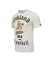 Pro Standard Men's Pro Standard Cream Atlanta Braves Cooperstown Collection  Old English T-Shirt