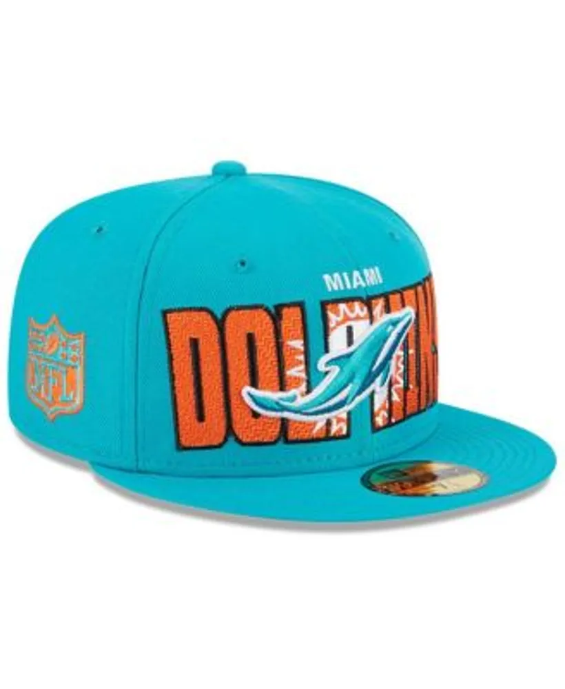 Men's New Era Stone/Aqua Miami Dolphins 2023 NFL Draft Low Profile 59FIFTY Fitted Hat