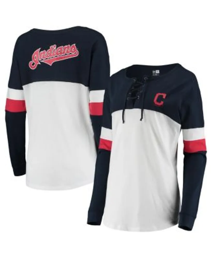 Women's New Era Royal Chicago Cubs Pinstripe Raglan 3/4-Sleeve V-Neck T- Shirt