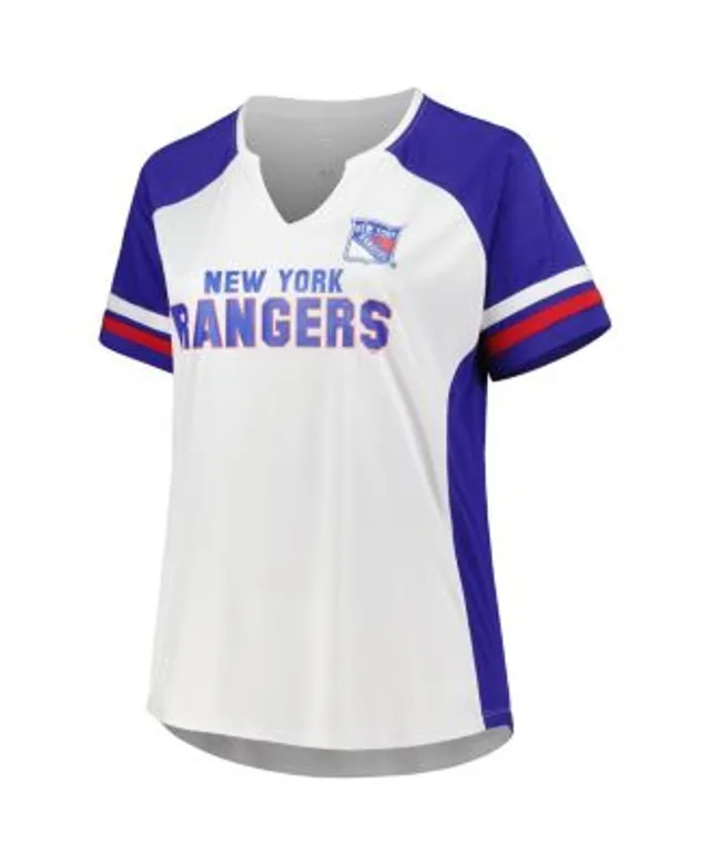 Texas Rangers Women's Plus Size Colorblock T-Shirt - White/Royal