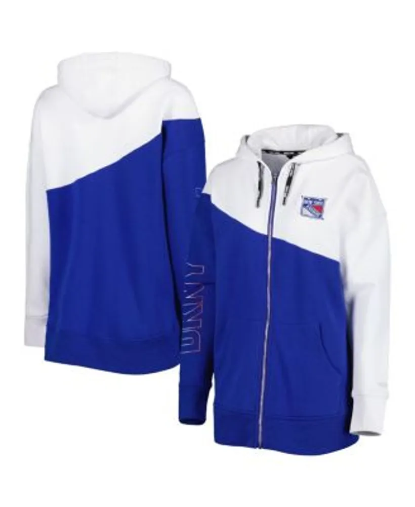 Women's Blue New York Rangers Colorblock Pullover Hoodie Jacket