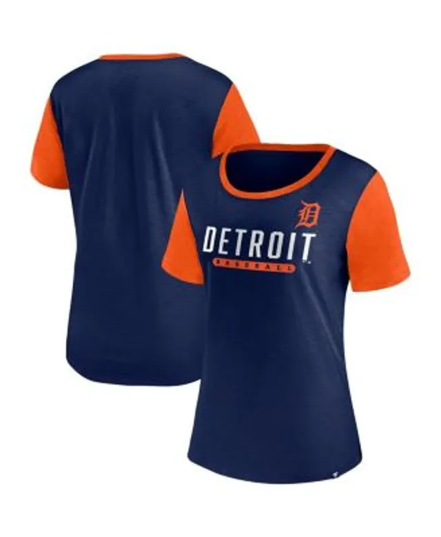 Detroit Tigers Women's Navy Orange Sparkle Jersey Shirt