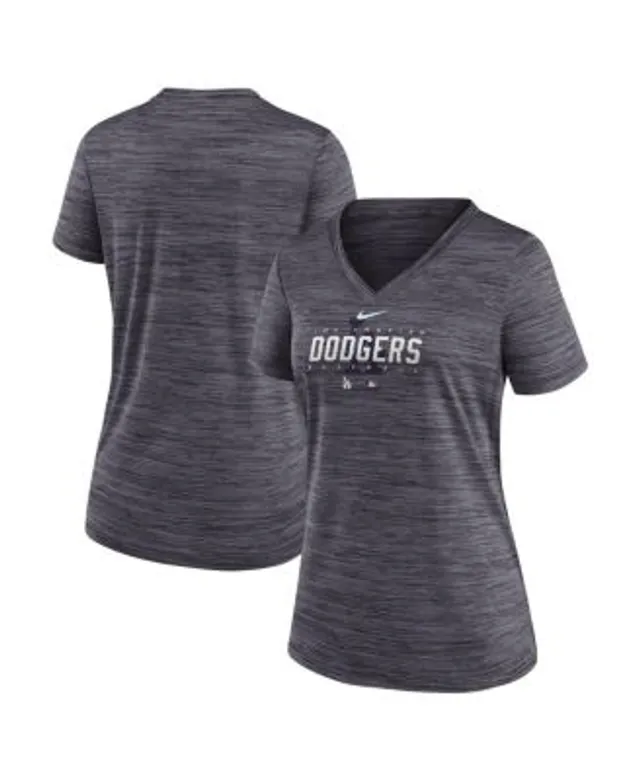 Nike Women's White Los Angeles Dodgers City Connect Velocity Practice  Performance V-Neck T-shirt