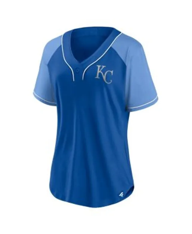 Fanatics Branded Royal Kansas City Royals Bunt Raglan V-Neck T-Shirt