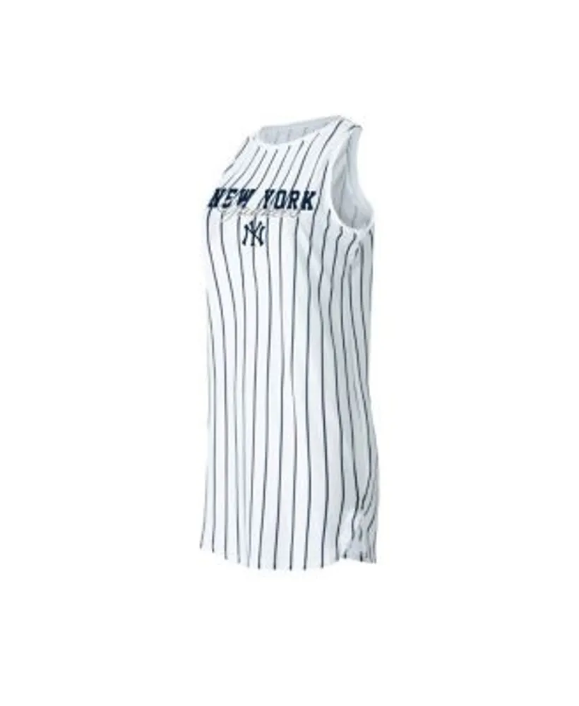 Concepts Sport White Los Angeles Dodgers Reel Pinstripe Knit Sleeveless Nightshirt