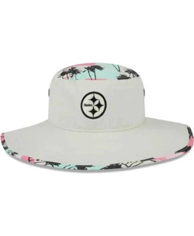 Men's New Era Gray Pittsburgh Steelers Distinct Bucket Hat