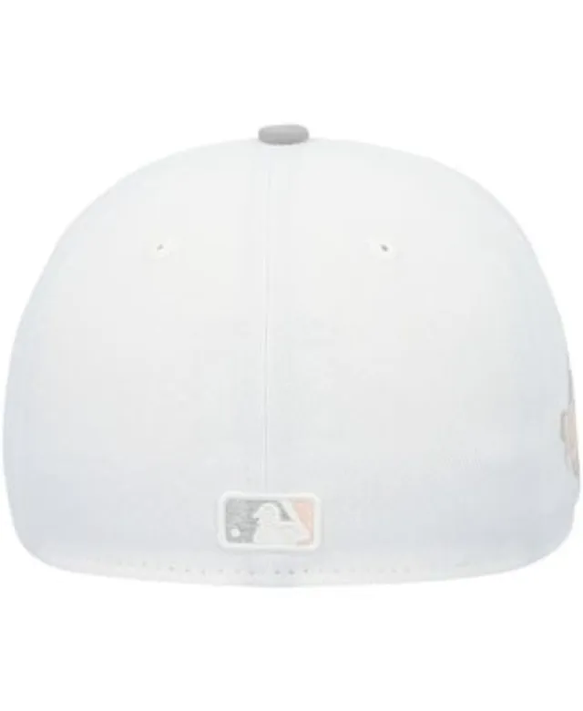 New York Yankees New Era 2002 World Series Side Patch Peach Undervisor  59FIFTY Fitted Hat - White/Gray