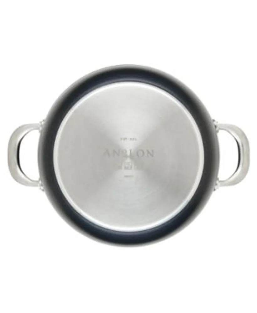 Anolon X SearTech Aluminum Nonstick Cookware Stir Fry Wok with Lid,  10-inch, Super Dark Gray