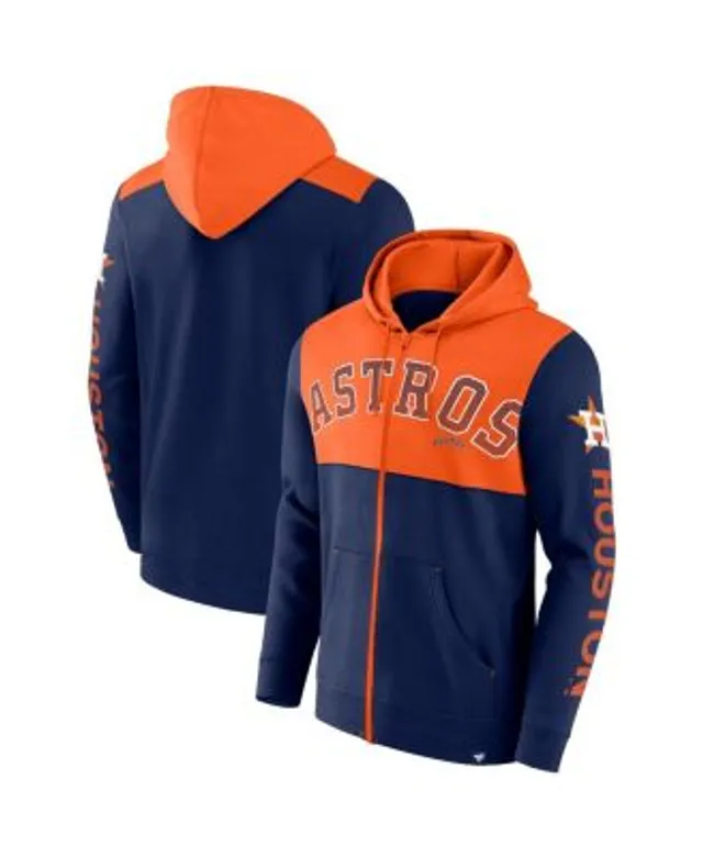 Men's Mitchell & Ness Orange/Navy Houston Astros Fleece Full-Zip Hoodie Size: Small