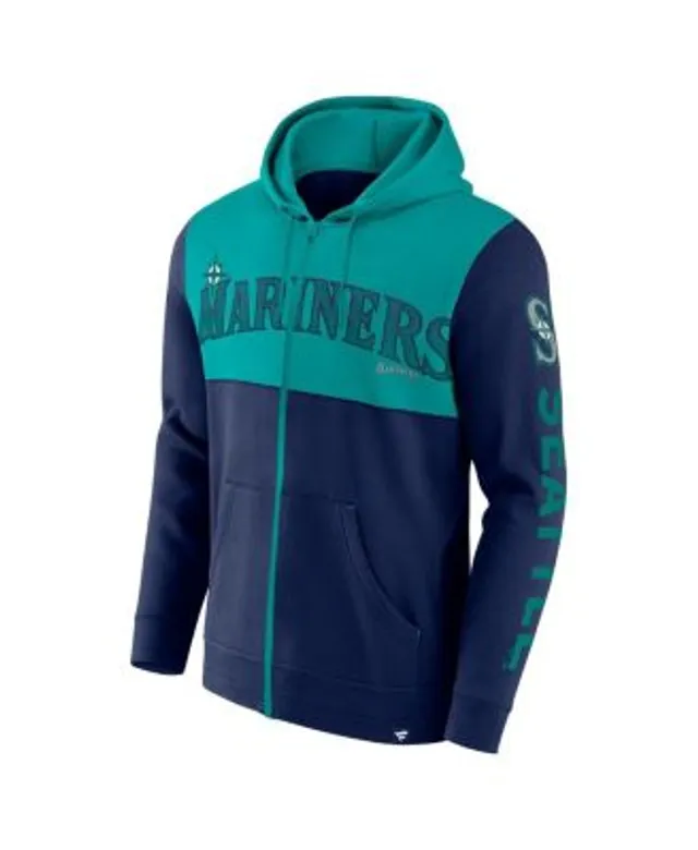 Youth Navy Seattle Mariners Team Color Wordmark Full-Zip Hoodie