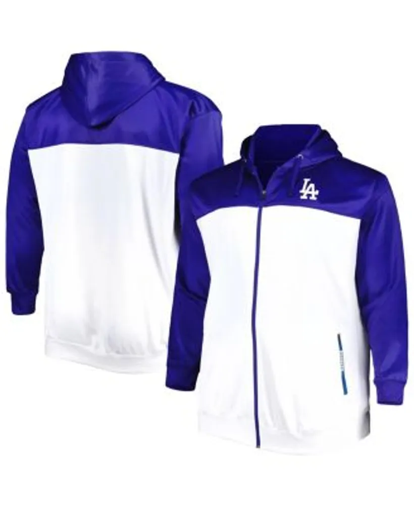 Los Angeles Dodgers Big & Tall Raglan Hoodie Full-Zip Sweatshirt - Heather  Gray/Royal