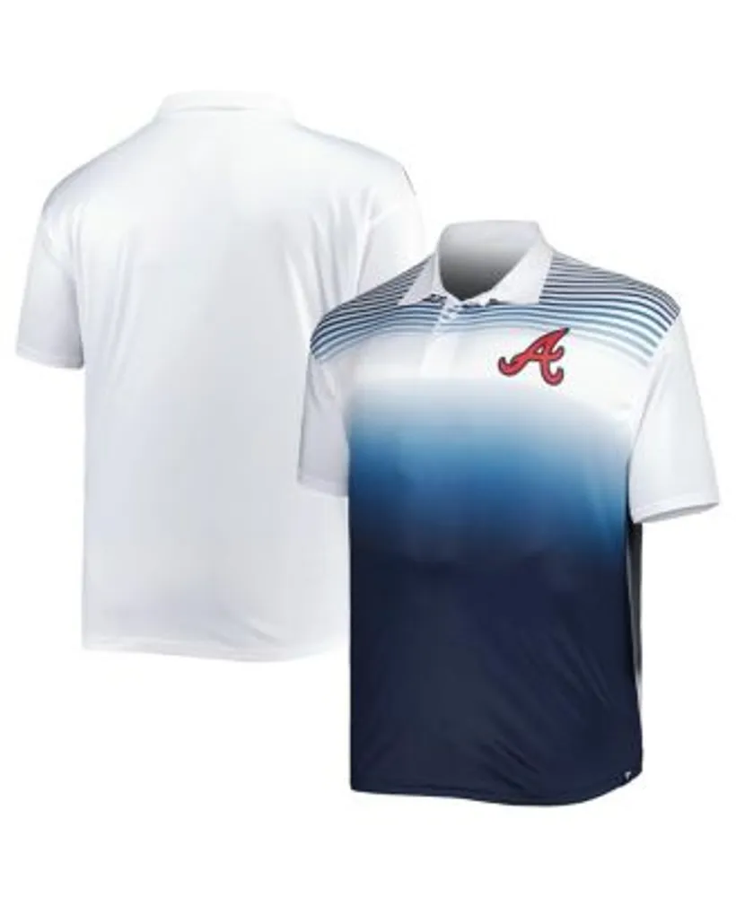 Profile Men's White and Navy Atlanta Braves Big Tall Sublimated Polo Shirt
