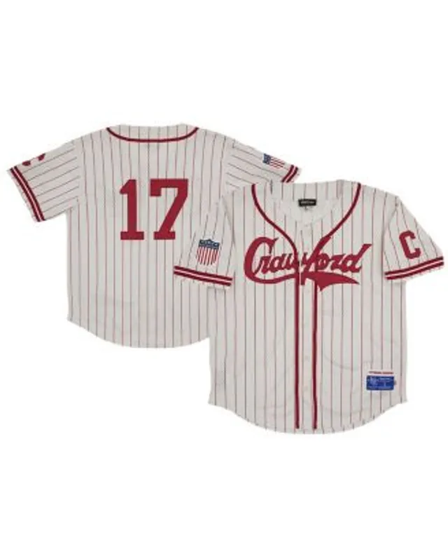 Men's New York Cubans #17 Rings & Crwns Cream Mesh Button-Down Replica  Jersey