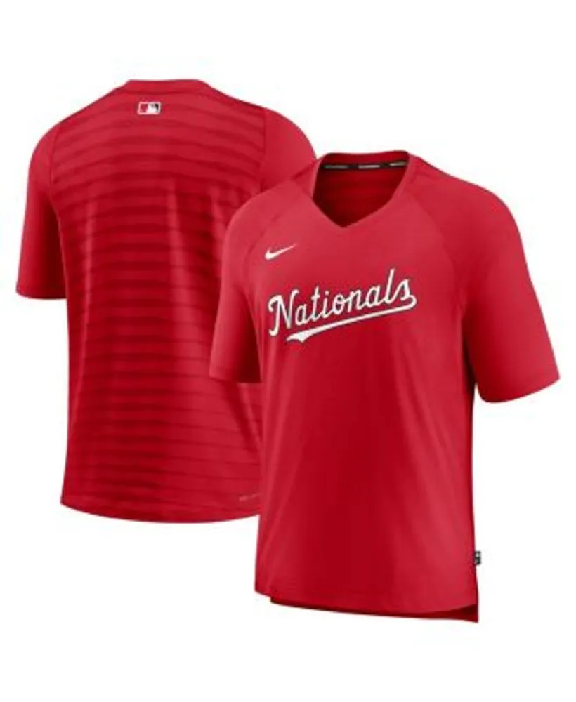 Men's Nike Navy/Red Washington Nationals Game Authentic Collection Performance Raglan Long Sleeve T-Shirt Size: Medium