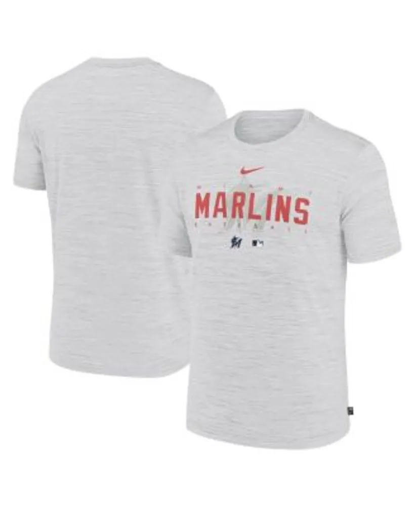 Nike Men's White Miami Marlins Authentic Collection Velocity Performance Practice  T-shirt
