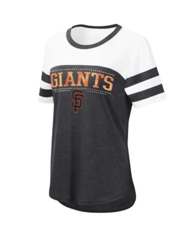 Women's Touch Black/Orange San Francisco Giants Lead Off Notch Neck T-Shirt