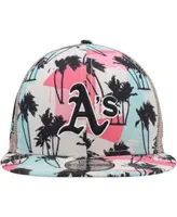 New Era Men's Natural Miami Marlins Retro Beachin' Trucker 9FIFTY Snapback  Hat