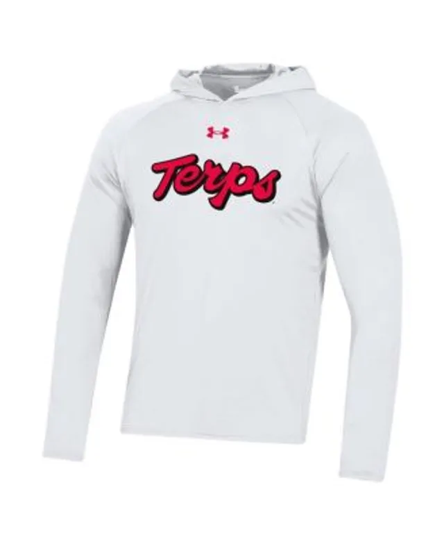 Men's Under Armour Red Maryland Terrapins On-Court Raglan Hoodie T-Shirt