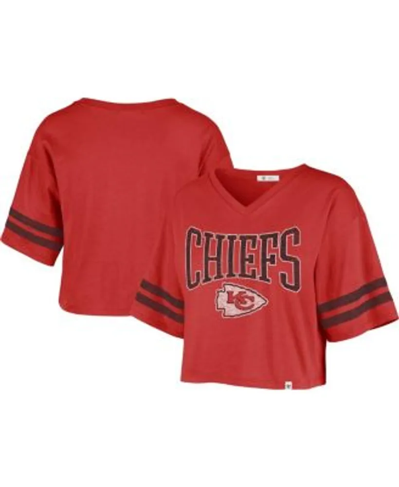 Lids Kansas City Chiefs '47 Women's Fanfare Sport V-Neck Crop Top - Red