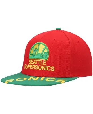 Men's Seattle SuperSonics Mitchell & Ness Cream Hardwood Classics 40th Team  Anniversary Patch Off White Camo Fitted Hat