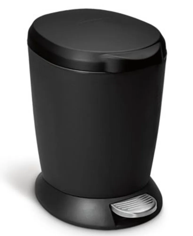 simplehuman 60 Litre Swing Lid Trash Can Black Plastic