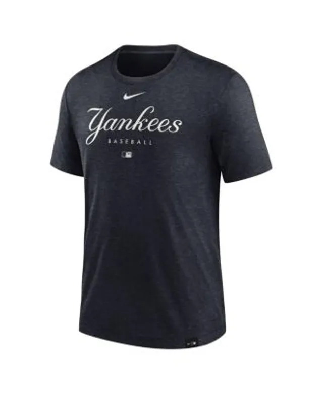 New York Yankees Nike Women's Authentic Collection Early Work Tri-Blend T- Shirt - Heather Charcoal