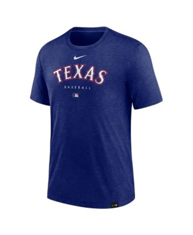 Women's Heathered Charcoal/Royal Texas Rangers Plus Size Colorblock T-Shirt