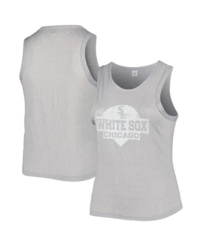 Soft As A Grape Women's Gray Chicago White Sox Plus High Neck Tri-Blend Tank  Top