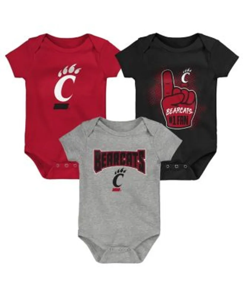 Cincinnati Reds Infant Biggest Little Fan 3-Pack Bodysuit Set -  Red/White/Heather Gray