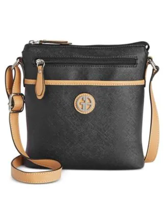 Giani Bernini Monogram Navy Blue Crossbody Handbag