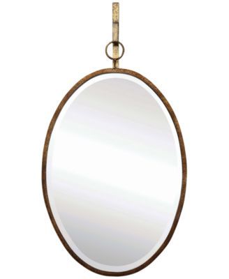 Metal Framed Oval Wall Mirror with Bracket