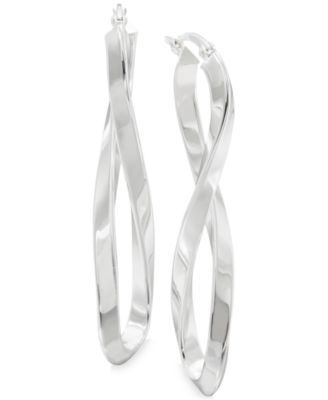 Polished Infinity Drop Earrings in Sterling Silver