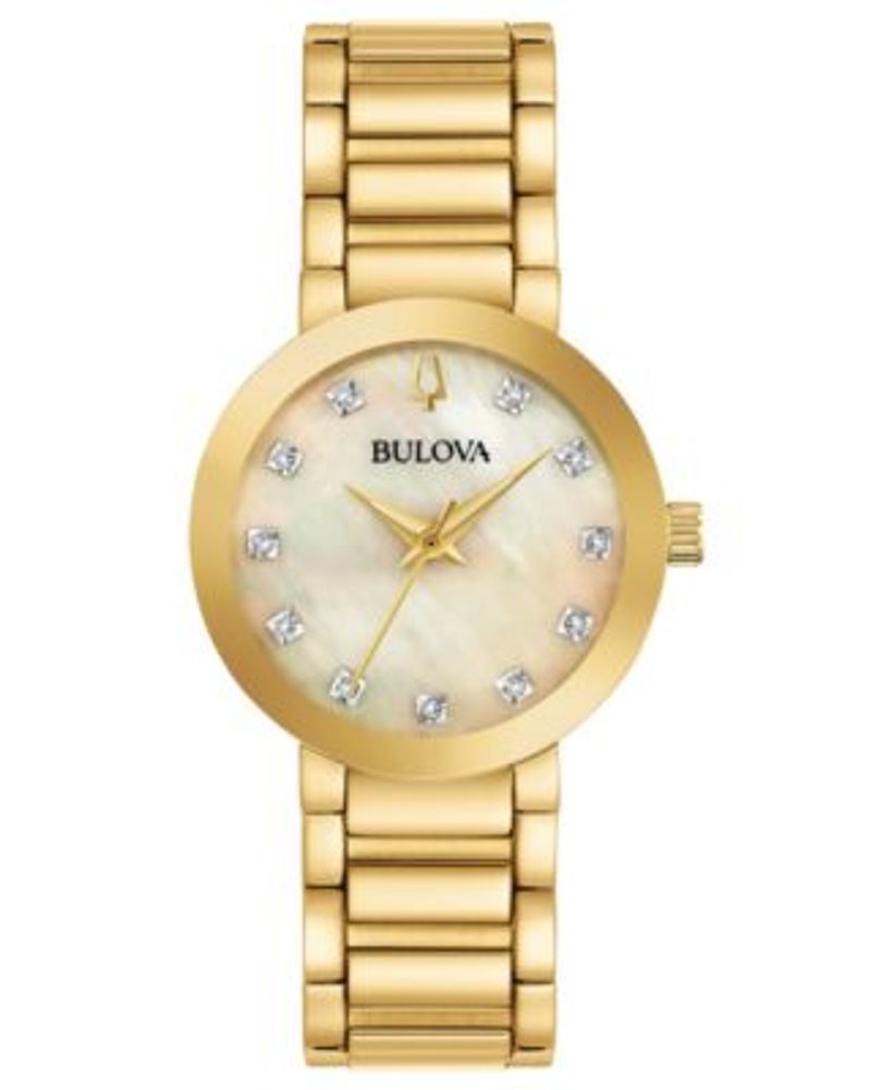 bulova women's gold tone bracelet watch