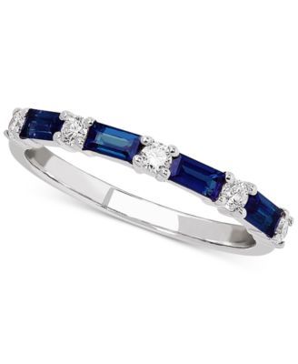 Sapphire (5/8 ct. t.w.) & Diamond (1/5 Band 14k White Gold (Also Available Emerald Ruby)