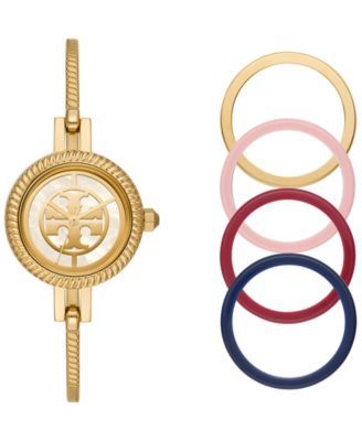 Women's Reva Gold-Tone Stainless Steel Bangle Bracelet Watch 27mm Gift Set